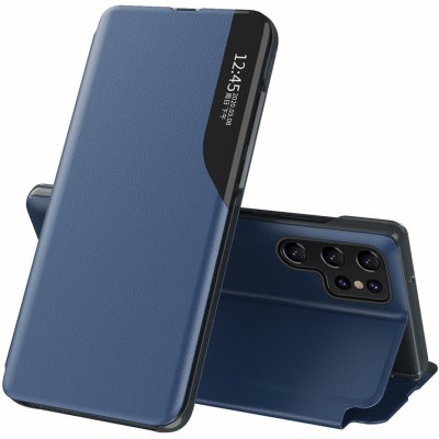 Pouzdro Hurtel View z eco kůže na Samsung Galaxy S23 Ultra - modré