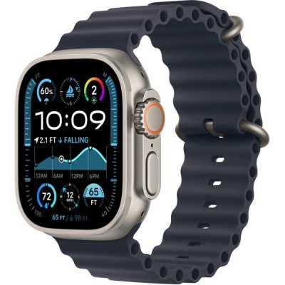 Apple Watch 49mm námořnicky modré prodloužení Oceánského řemínku - provedení z přírodního titanu MXTJ3ZM/A – Sleviste.cz