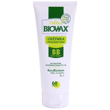 L'Biotica Biovax Dull Hair hydratační kondicionér pro mastné vlasy a vlasovou pokožku KeraRicinum Oleo Complex Paraben & SLS Free 200 ml