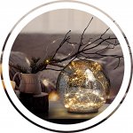 Solight LED skleněná vánoční koule 20 LED měděná struktura 3 x AAA 8592718027261 – Hledejceny.cz