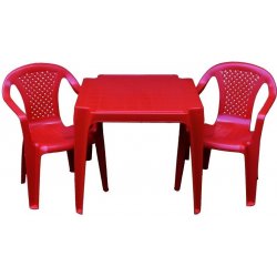 Progarden Sada 2 židličky a stoleček červená