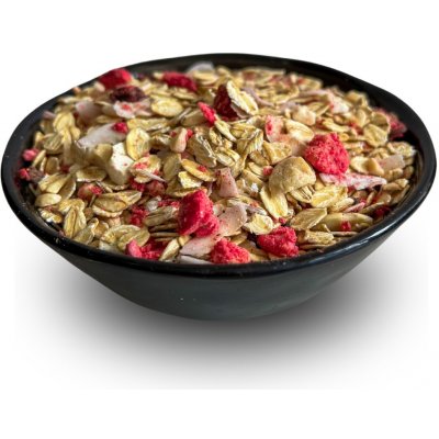 Lyopotraviny s.r.o. Nepečené müsli s lyofilizovanými jahodami 1 kg – Zboží Dáma