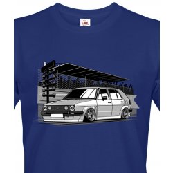 Bezvatriko.cz pánské tričko Volkswagen Golf Mk2 Canvas 1838 modrá