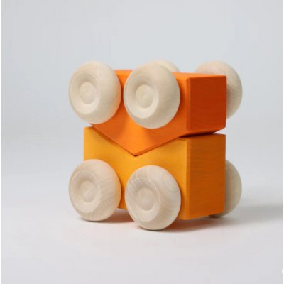 Grimm's Stohovací autíčka 2ks oranžové – Zboží Mobilmania