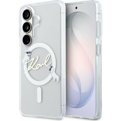 Karl Lagerfeld IML Choupette Karl Script Logo MagSafe Samsung Galaxy S26 Bílá KLHMS26S5HKSCAH – Zboží Mobilmania