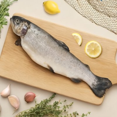 Rybářství Chlumec Pstruh lososovitý kuchaný s hlavou cca 310 g – Sleviste.cz