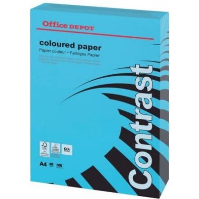 Barevný papír Office Depot Contrast int.modrá,A4 80 g