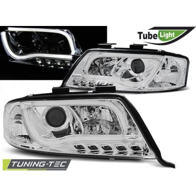 Tuning-Tec Přední čirá LED světla Audi A6 (1997 - 2001) - Tube Light - chromované – Hledejceny.cz