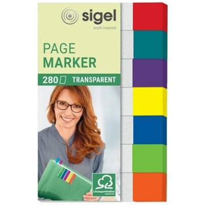 Štítek, plastový, 7x40 listů, 12x50 mm, SIGEL „Clear Mini“, různé barvy HN677 – Hledejceny.cz