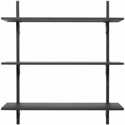 Ferm Living Police Sector Shelf L/L, dark stained ash/black brass – Hledejceny.cz