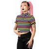 Dámská Trička KILLSTAR Rainbow Child Ribbed Crop černá