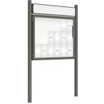 PROCITY Venkovní vitrína model 2000 18 x A4, šedá PRO, včetně sloupků a záhlaví | Zboží Auto