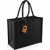 Nákupní taška a košík Westford Mill Barevná jutová nákupní taška s tkanými držadly černá