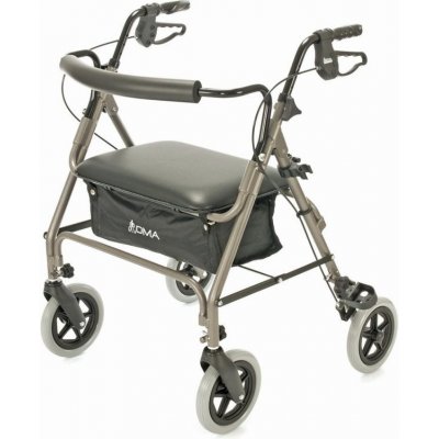 DMA Čtyřkolové chodítko 249 A - rozšířené - champagne—Skládací rám se sedátkem – Zboží Dáma