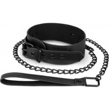 Bedroom Fantasies Faux Leather Collar & Chain Black