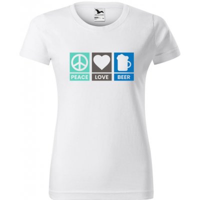 DOBRÝ TRIKO Dámské tričko Peace love beer Bílá – Hledejceny.cz