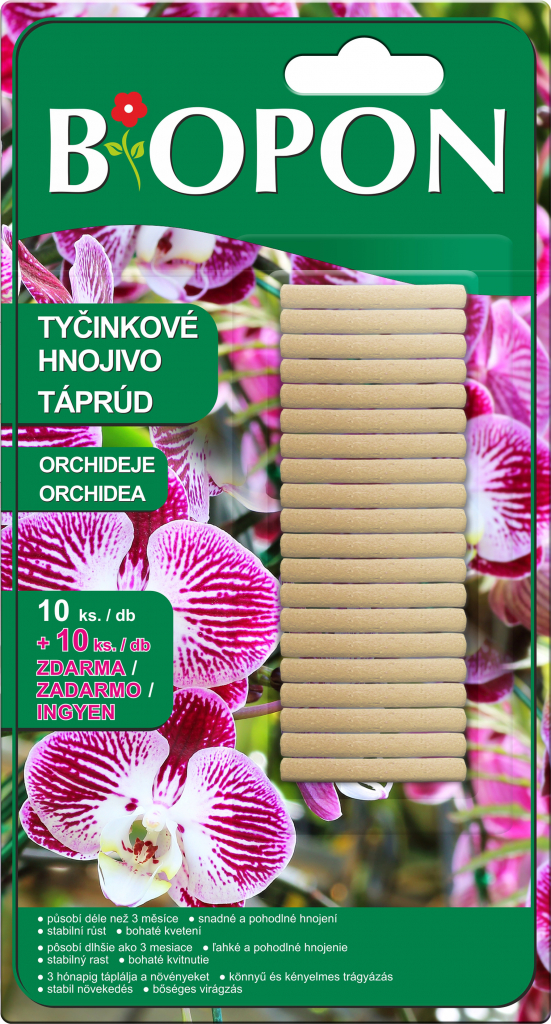 Biopon hnojivové tyčinky na Orchidea 10 ks