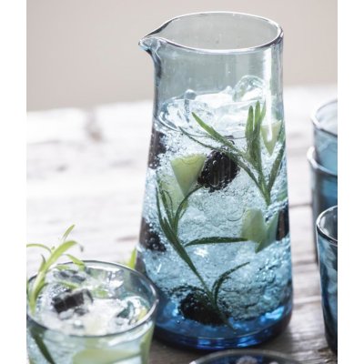 IB LAURSEN Skleněná karafa Glass Blue modrá barva sklo 1000 ml