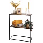 Home Styling Collection Loftový regál se 2 policemi, kov a MDF, 71 x 31 x 85 cm – Sleviste.cz