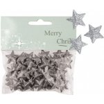 Anděl Vánoční dekorace - hvězdičky s glitry - stříbrné - 1977 – Zboží Mobilmania