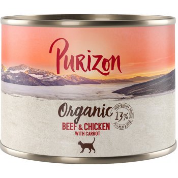 Purizon Organic hovězí a kuřecí s mrkví 12 x 0,2 kg