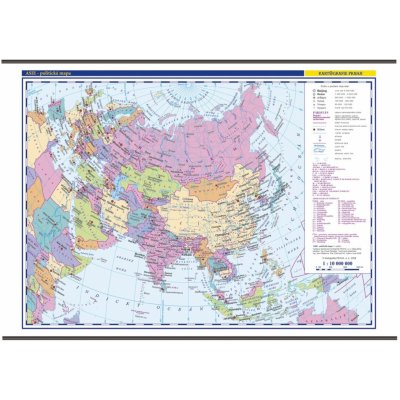 Kartografie PRAHA, a. s. Asie – školní nástěnná politická mapa – Zboží Mobilmania