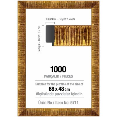 ART PUZZLE Rám 68x48cm zlatý 5711 – Zboží Dáma