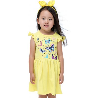 Dívčí šaty Motýlci žlutá