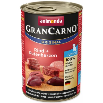 Animonda Gran Carno Junior hovězí & krůtí srdce 6 x 400 g – Zboží Mobilmania