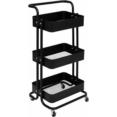 5five Simply Smart Black Edition Kuchyňský vozík 3 úrovně 45 × 36 5 × 86 cm – Zboží Dáma
