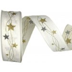 Stuha vánoční CELESTIAL GLOW WHITE bílá 25mm x 2m (13,-Kč/m) – Zboží Dáma