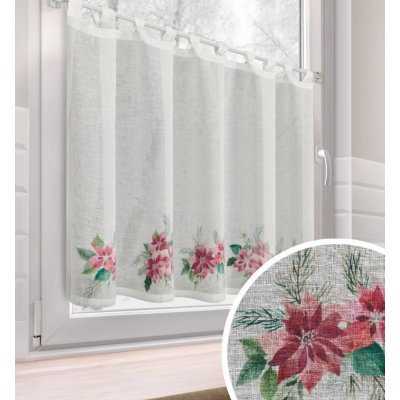 Vánoční dekorační krátká vitrážová záclona do kuchyně BETLEHEM 90x150 cm MyBestHome – Sleviste.cz