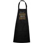 Dobrý Triko Zástěra s potiskem Grand mama loves COFFEE Černá – Hledejceny.cz