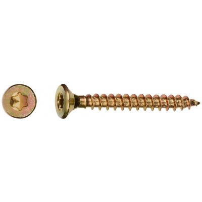 Uni vrut se zápustnou hlavou TX20 plný závit žlutě pozink. 4x40 mm, 800 ks – Hledejceny.cz