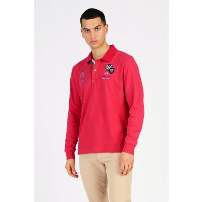 La Martina polokošile MAN POLO L/S HEAVY JERSEY červená