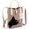 Prima obchod textilní kabelka kočka 12x18 cm 3 béžová
