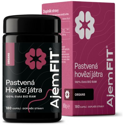 AjemFIT BIO Raw Hovězí Játra 180 kapslí – Hledejceny.cz
