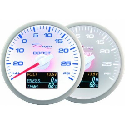 Přídavný budík Depo Racing WBL 4in1 - tlak turba, voltmetr, tlak oleje, teplota oleje | Zboží Auto