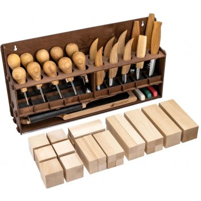 BeaverCraft řezbářská sada Universal Woodcarving Set of 20 Tools – Zboží Mobilmania