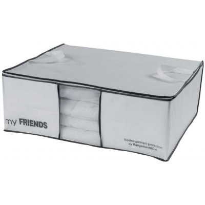 Compactor Úložný box na 2 peřiny My Friends 58,5 x 68,5 x 25,5 cm bílý – Zboží Mobilmania