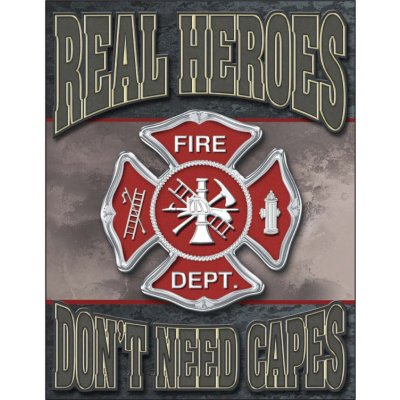 Plechová cedule Real Heroes - Firemen 40 cm x 32 cm – Zboží Dáma