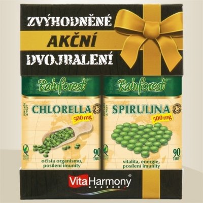 VitaHarmony Chlorella 500 MG 90 tablet Spirulina 500 MG 90 tablet – Zboží Mobilmania