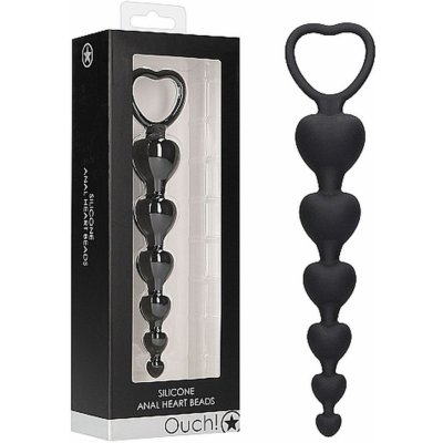 Anal Heart Beads Black Análny kolík kuličky z silikonu nevibrační – Zboží Mobilmania