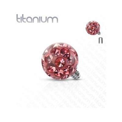 Šperky4U náhradní kulička titan k labretě závit TIT1117P-03 růžová