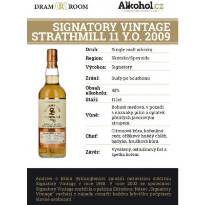 Signatory Vintage Strathmill 43% 0,04 l (holá láhev)
