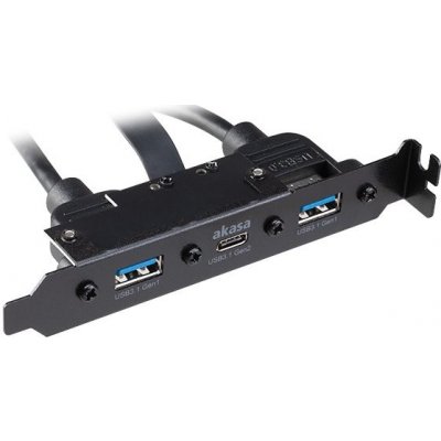 AKASA - USB 3.1 gen 2 typ C a 2xTyp A 3.0 záslepka - AK-CBUB52-50BK – Zboží Mobilmania