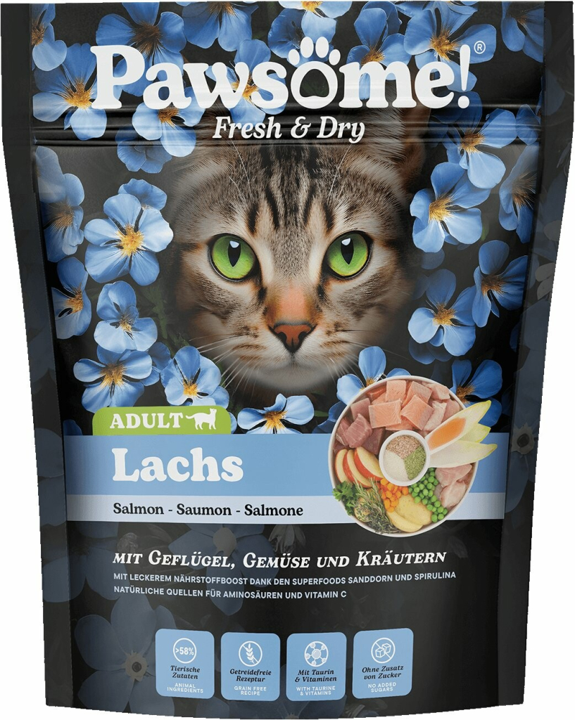 PAWSOME Fresh & Dry Cat s lososem 0,75 kg