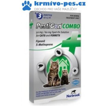 Pestigon Combo 50mg spot-on kočky fretky 3x0,5 ml