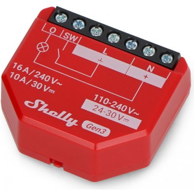 Shelly 1PM Gen3 - 1x relé AC 110-240V, DC 24-30V, WiFi/Bluetooth/Matter 16A - měření energie - Android/iOS aplikace – Zboží Mobilmania