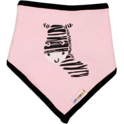 Baby Nellys Dětský bavlněný šátek na krk Nellys Zebra růžový – Zboží Mobilmania